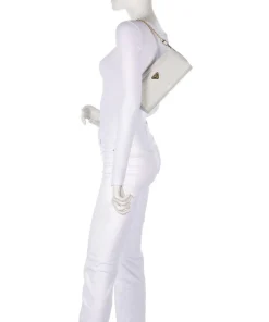 Andeer Schultertasche geprägtes Kalbsleder elfenbein