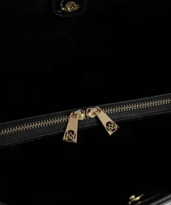 Ange Beuteltasche geprägtes Leder schwarz