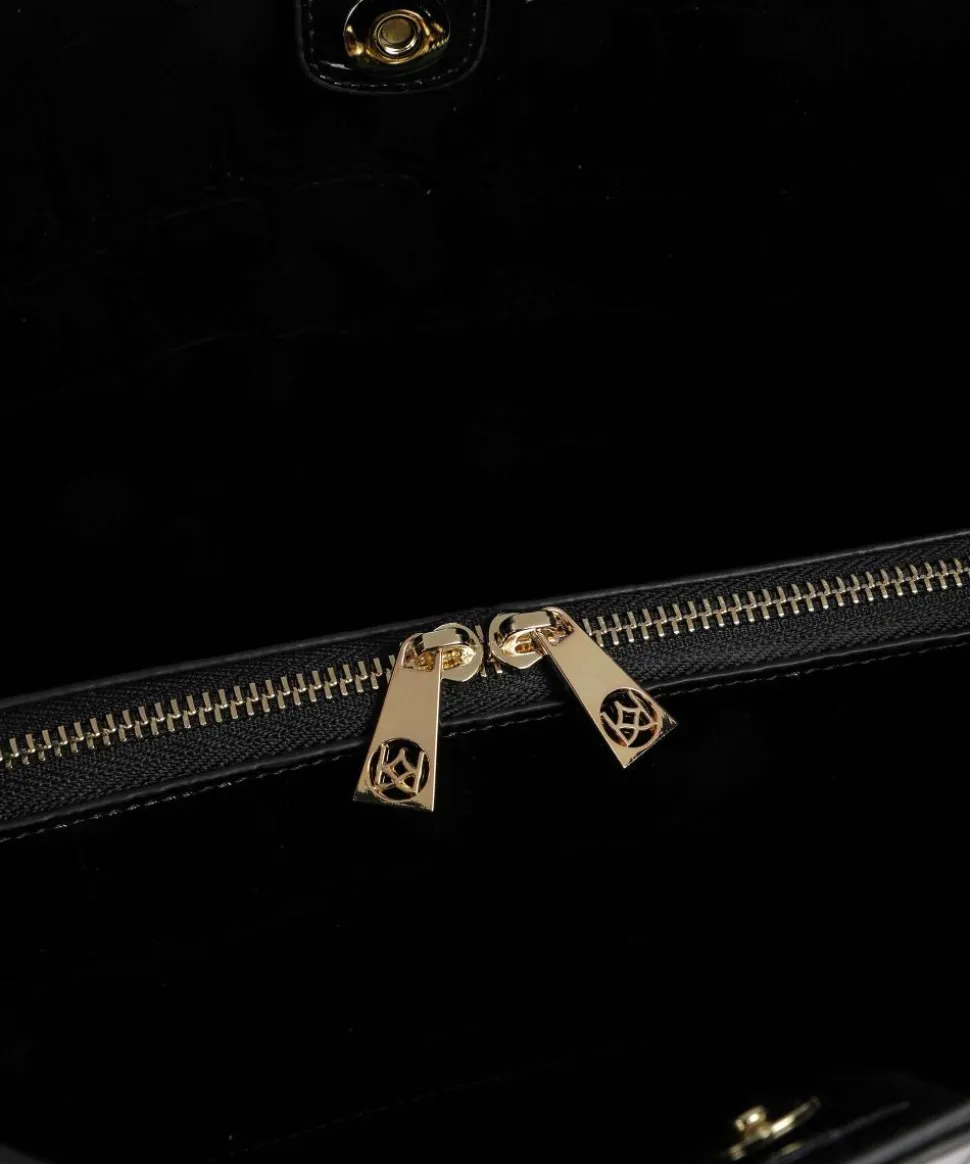 Ange Beuteltasche geprägtes Leder schwarz