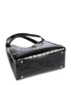 Ange Beuteltasche geprägtes Leder schwarz