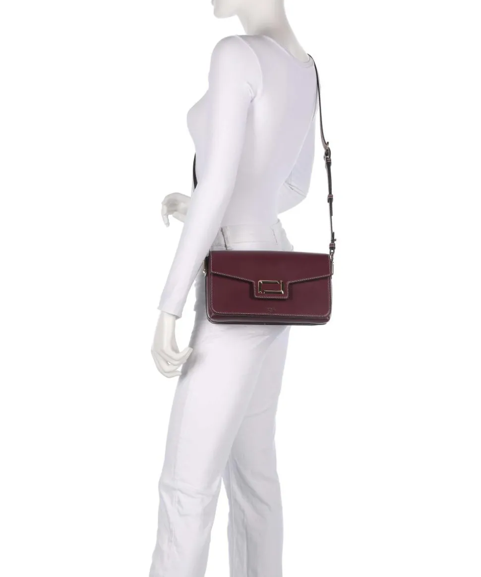 Angele M Schultertasche fein genarbtes Rindsleder brombeer