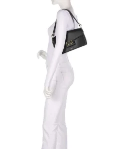 Angele M Schultertasche fein genarbtes Rindsleder schwarz