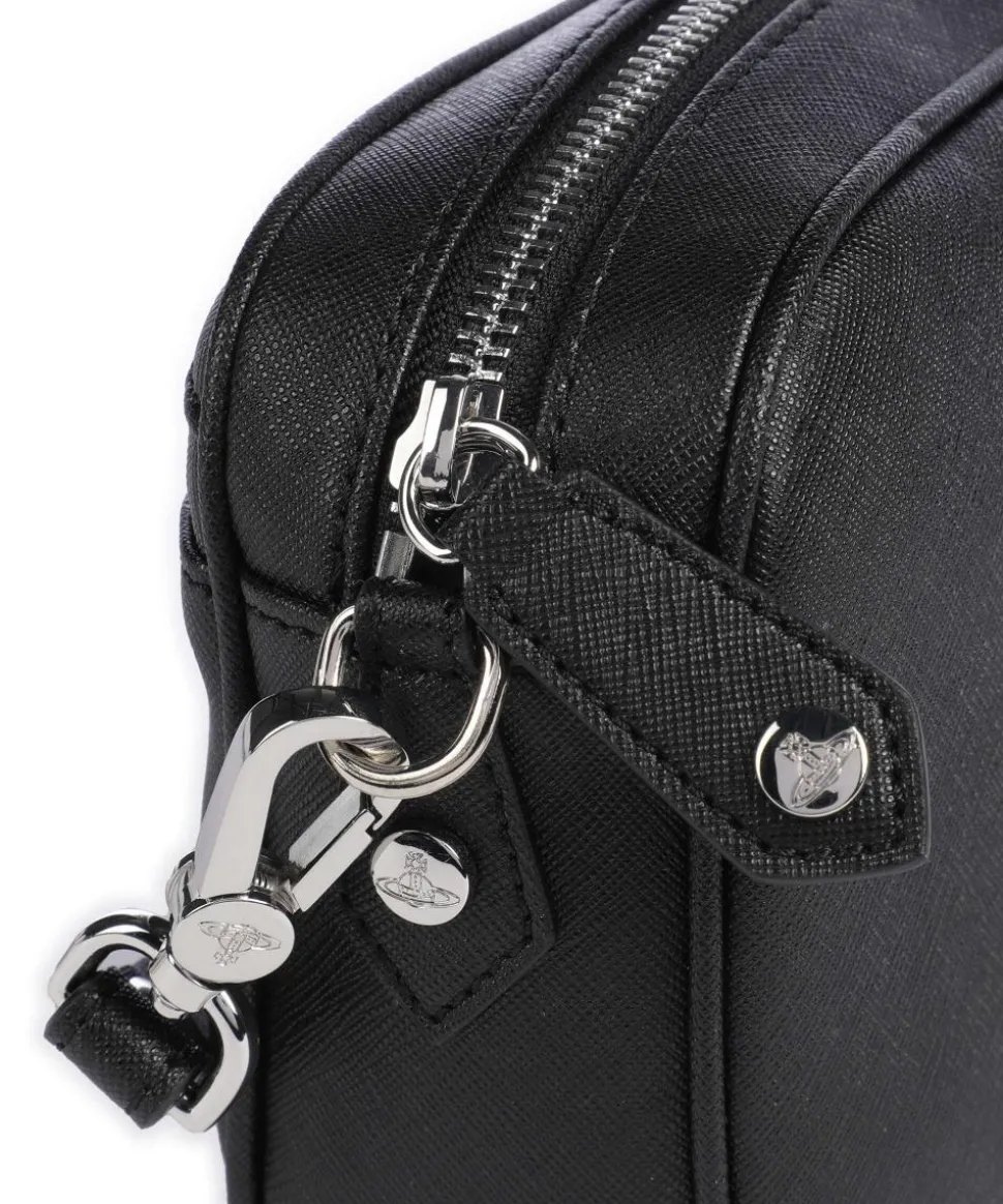 Anna Saffiano Umhängetasche Lederimitat schwarz