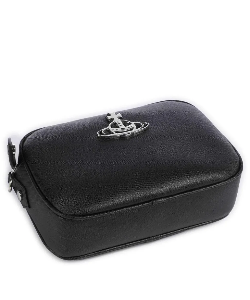 Anna Saffiano Umhängetasche Lederimitat schwarz