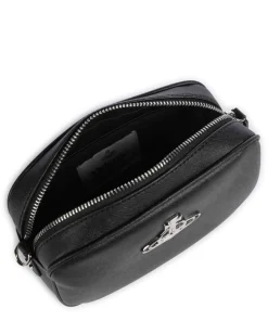 Anna Saffiano Umhängetasche Lederimitat schwarz