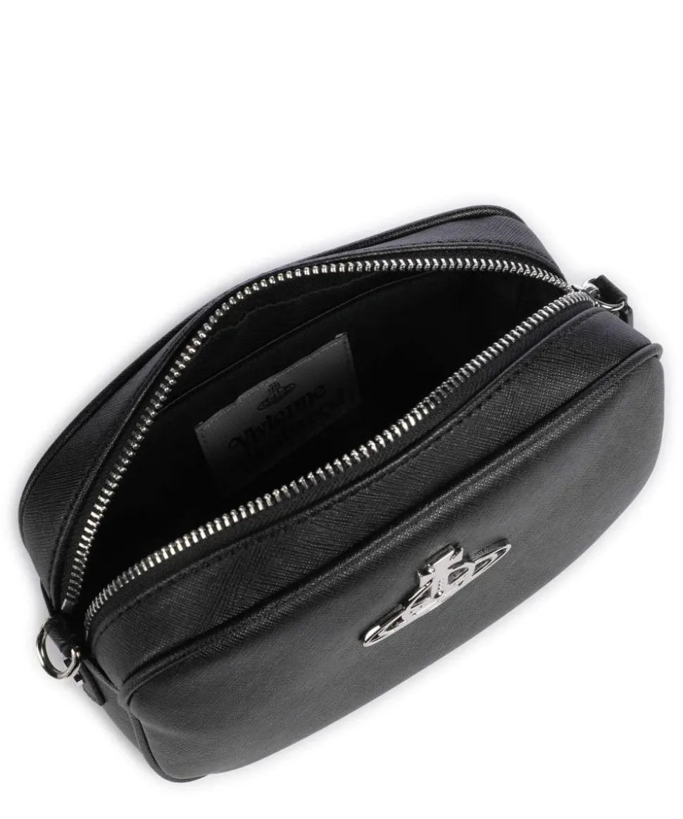 Anna Saffiano Umhängetasche Lederimitat schwarz