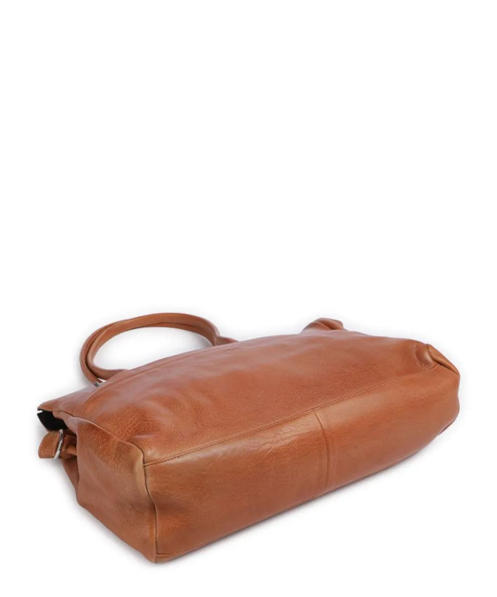 Anouk Anouk Shopper 13″ genarbtes Leder cognac