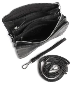 Anouk Anouk Umhängetasche genarbtes Leder schwarz