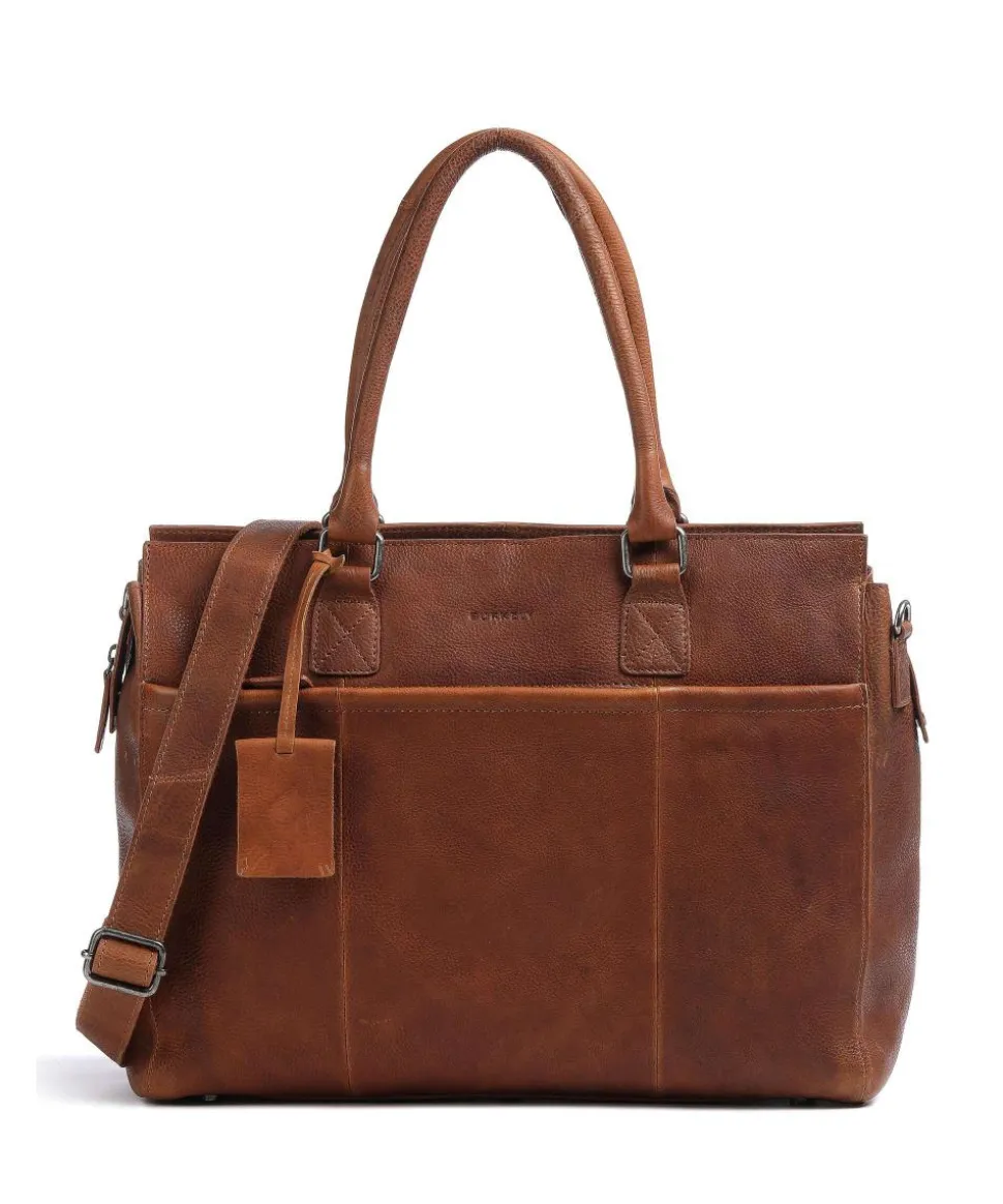 Antique Avery Aktentasche 15″ genarbtes Leder tan