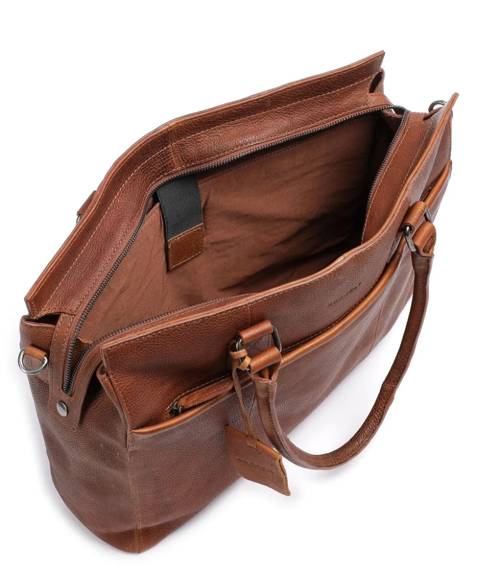 Antique Avery Aktentasche 15″ genarbtes Leder tan