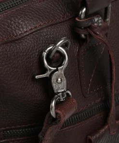 Antique Avery Aktentasche 14″ genarbtes Leder dunkelbraun