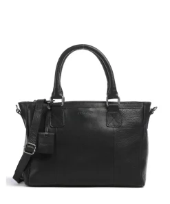 Antique Avery Handtasche genarbtes Leder schwarz