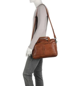 Apache Aktentasche 13″ genarbtes Leder cognac
