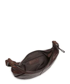 Apache Edee Umhängetasche genarbtes Leder dunkelbraun