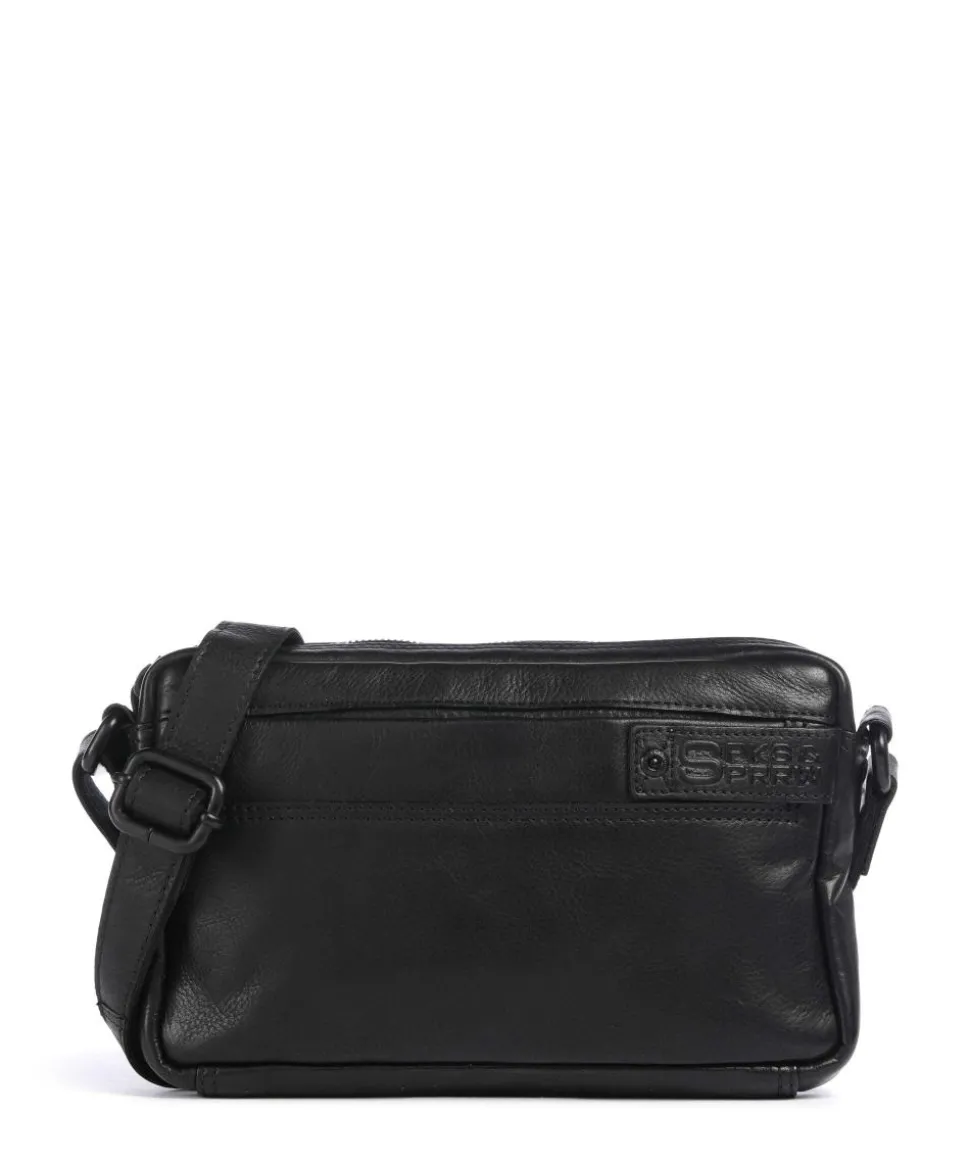 Apache Hubbert Umhängetasche fein genarbtes Leder schwarz