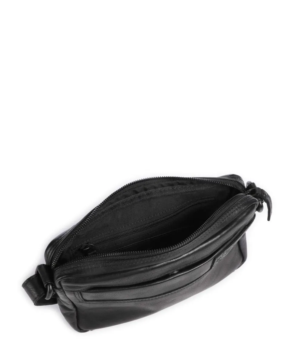 Apache Hubbert Umhängetasche fein genarbtes Leder schwarz