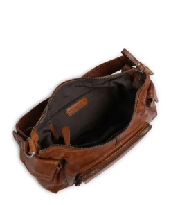 Apache Jaclyne Schultertasche genarbtes Rindsleder cognac