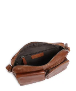 Apache Sara Umhängetasche genarbtes Leder cognac