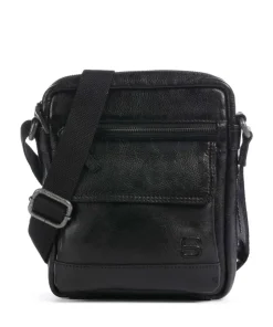 Apache Umhängetasche fein genarbtes Leder schwarz