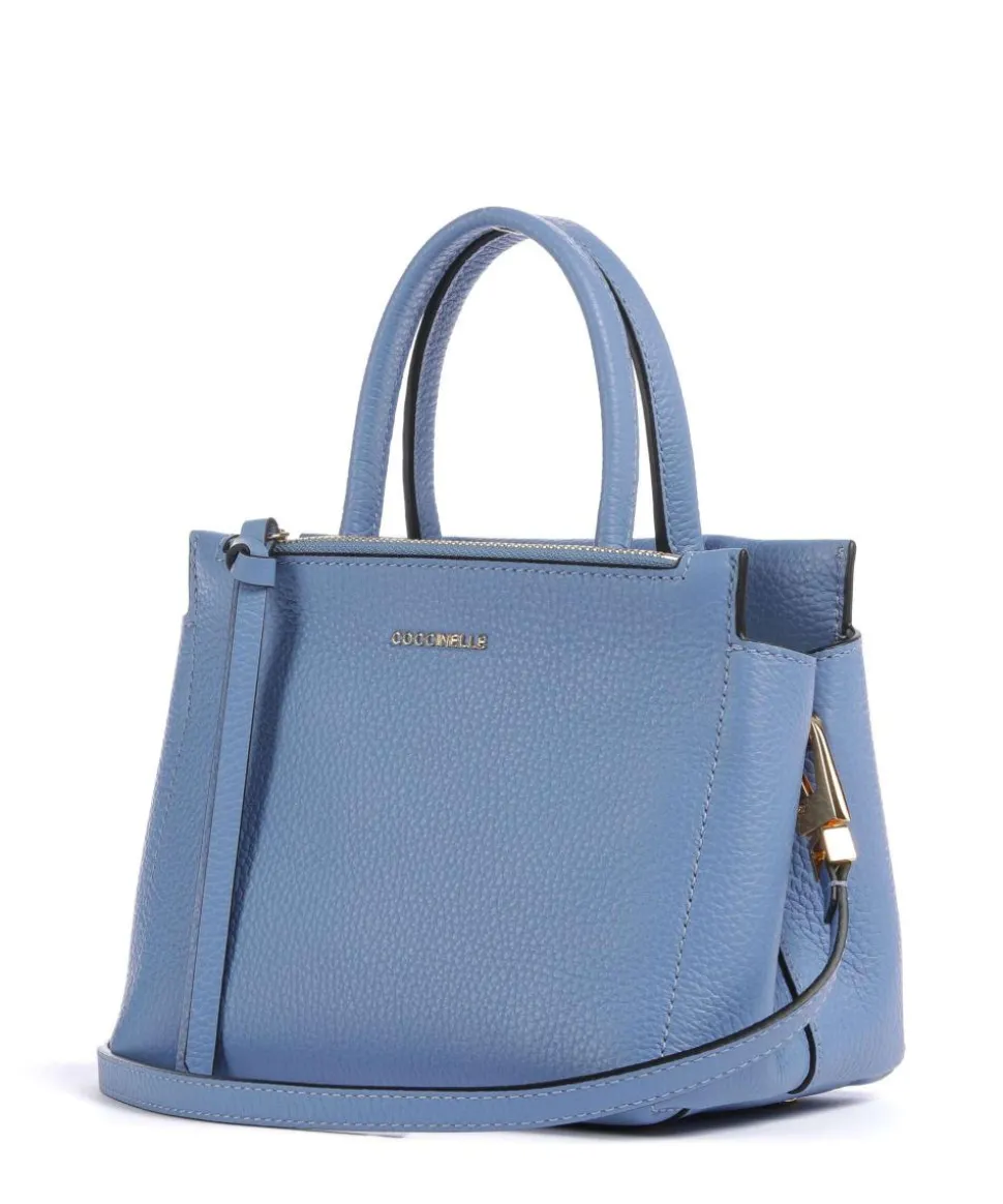 Arlettis Handtasche genarbtes Rindsleder blau