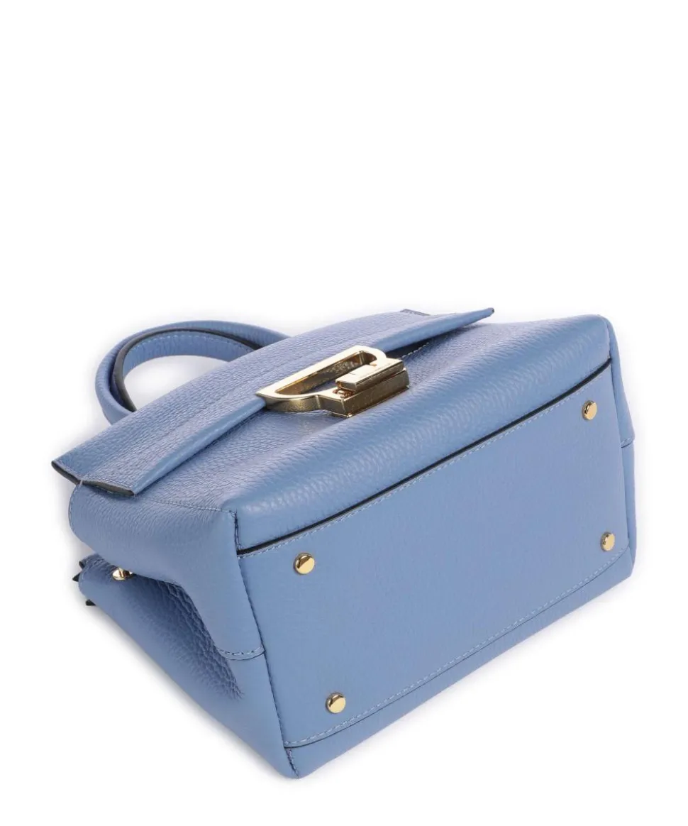 Arlettis Handtasche genarbtes Rindsleder blau