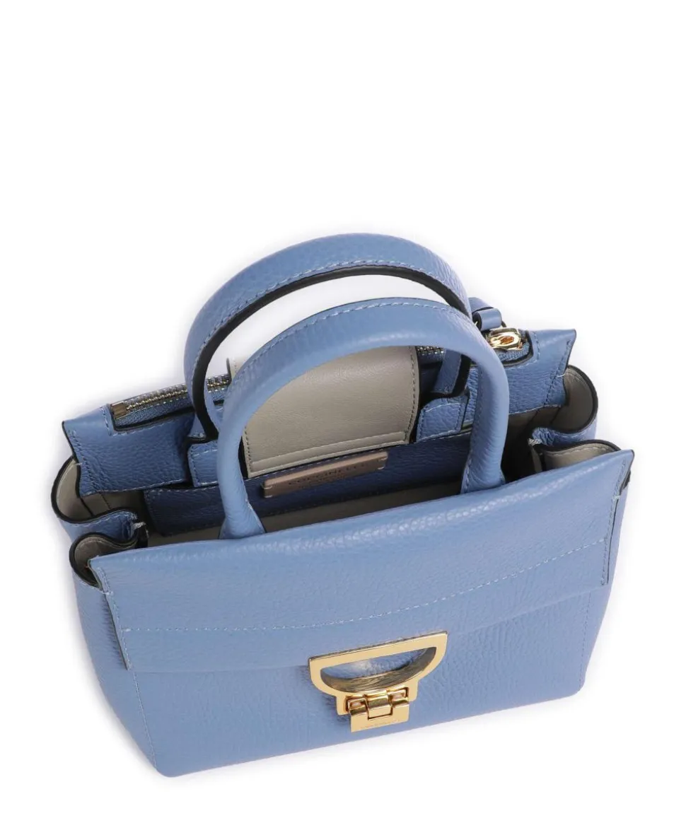 Arlettis Handtasche genarbtes Rindsleder blau