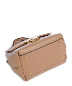 Arlettis Handtasche genarbtes Rindsleder hellbraun