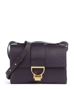 Arlettis Schultertasche genarbtes Leder pflaume