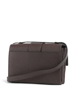 Arlettis Schultertasche genarbtes Leder dunkelbraun