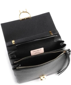 Arlettis Schultertasche genarbtes Leder schwarz