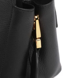 Arlettis Signature Handtasche genarbtes Leder schwarz
