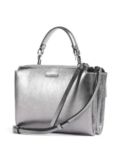 Arlettis Umhängetasche genarbtes Leder silber