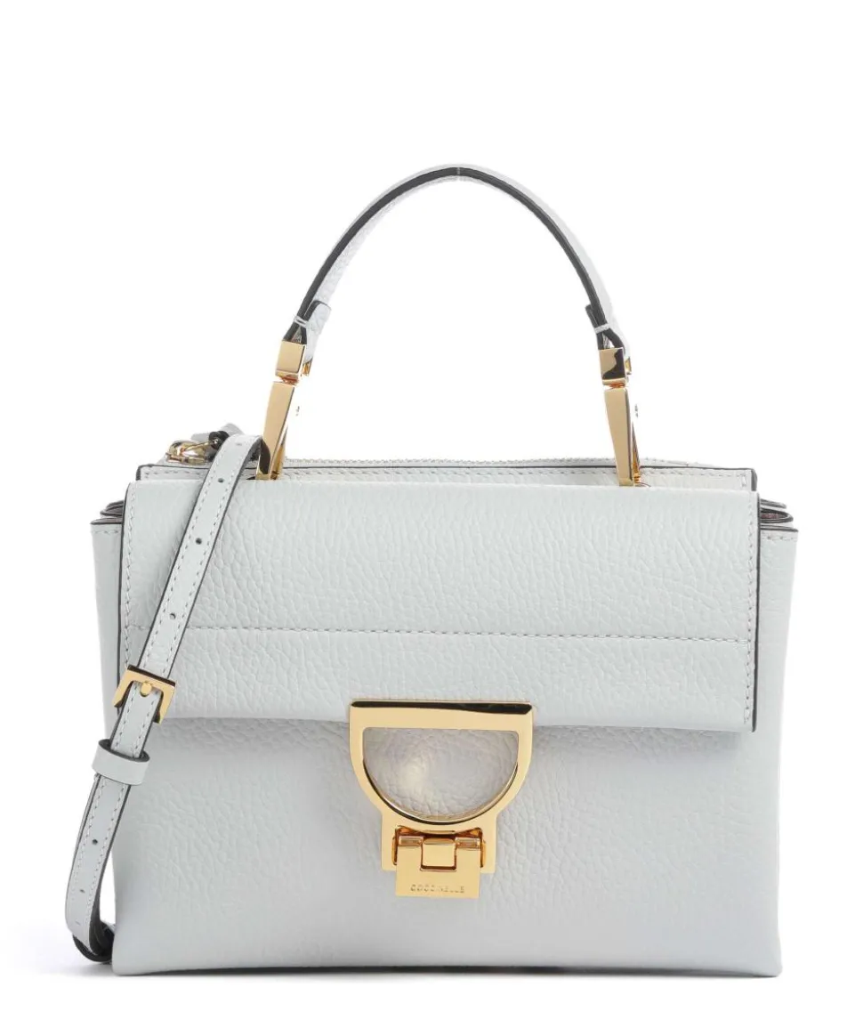 Arlettis Umhängetasche genarbtes Leder hellblau