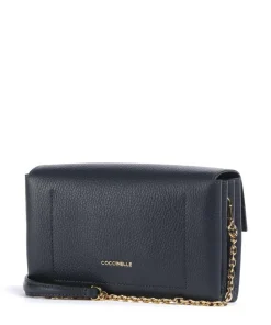 Arlettis Umhängetasche genarbtes Leder dunkelblau