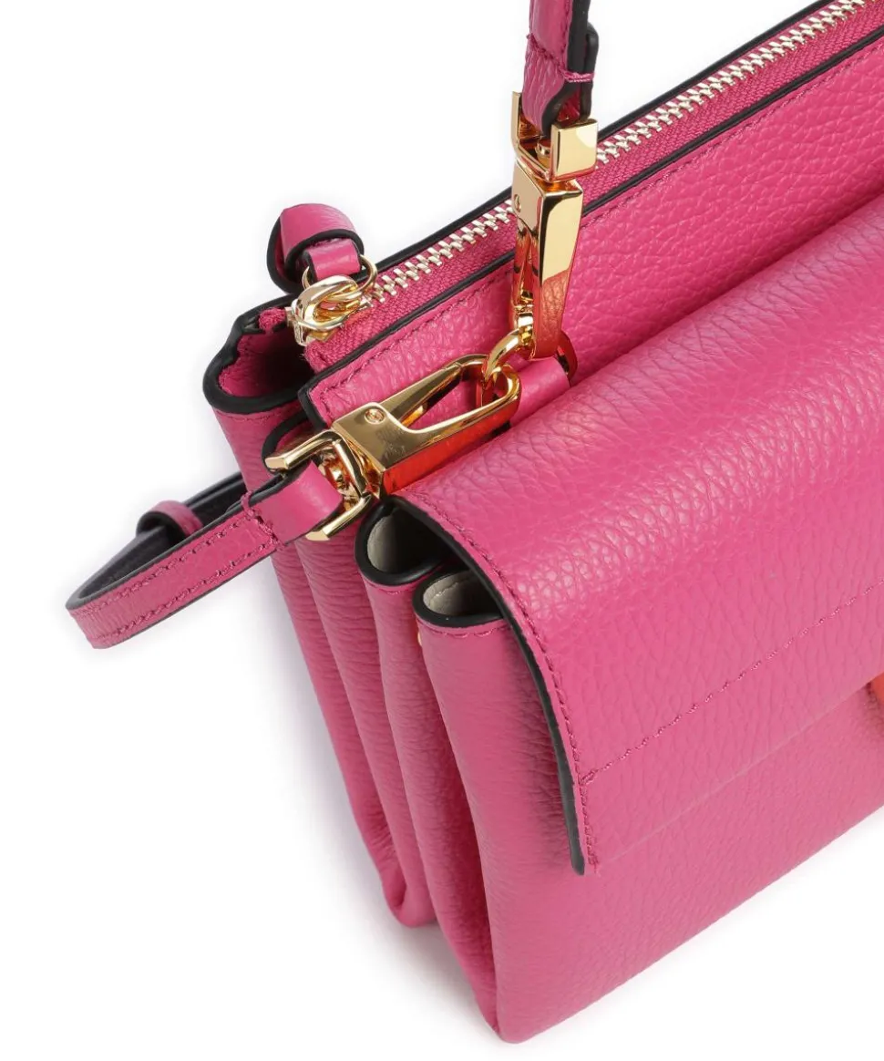 Arlettis Umhängetasche genarbtes Leder fuchsia