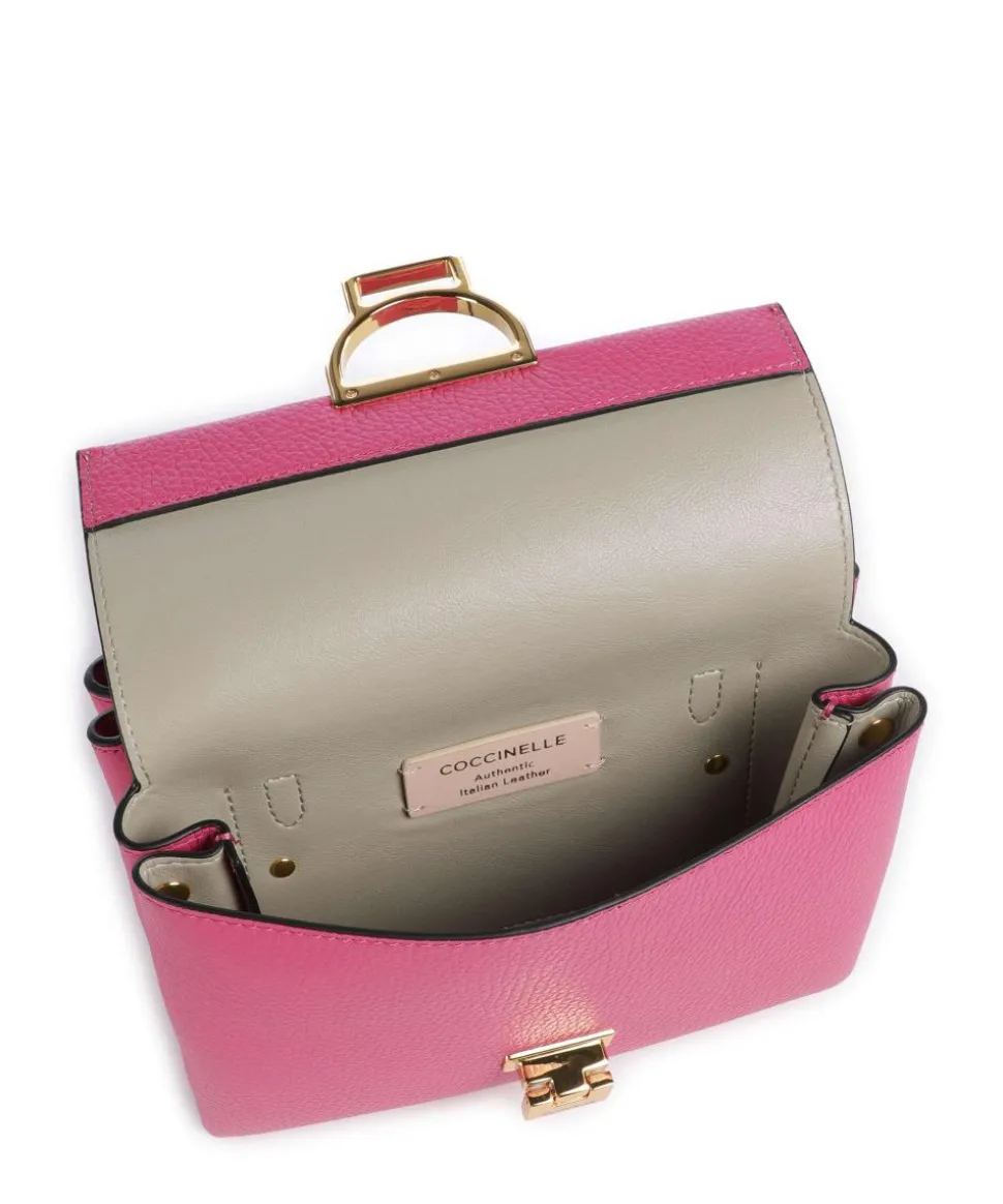 Arlettis Umhängetasche genarbtes Leder fuchsia