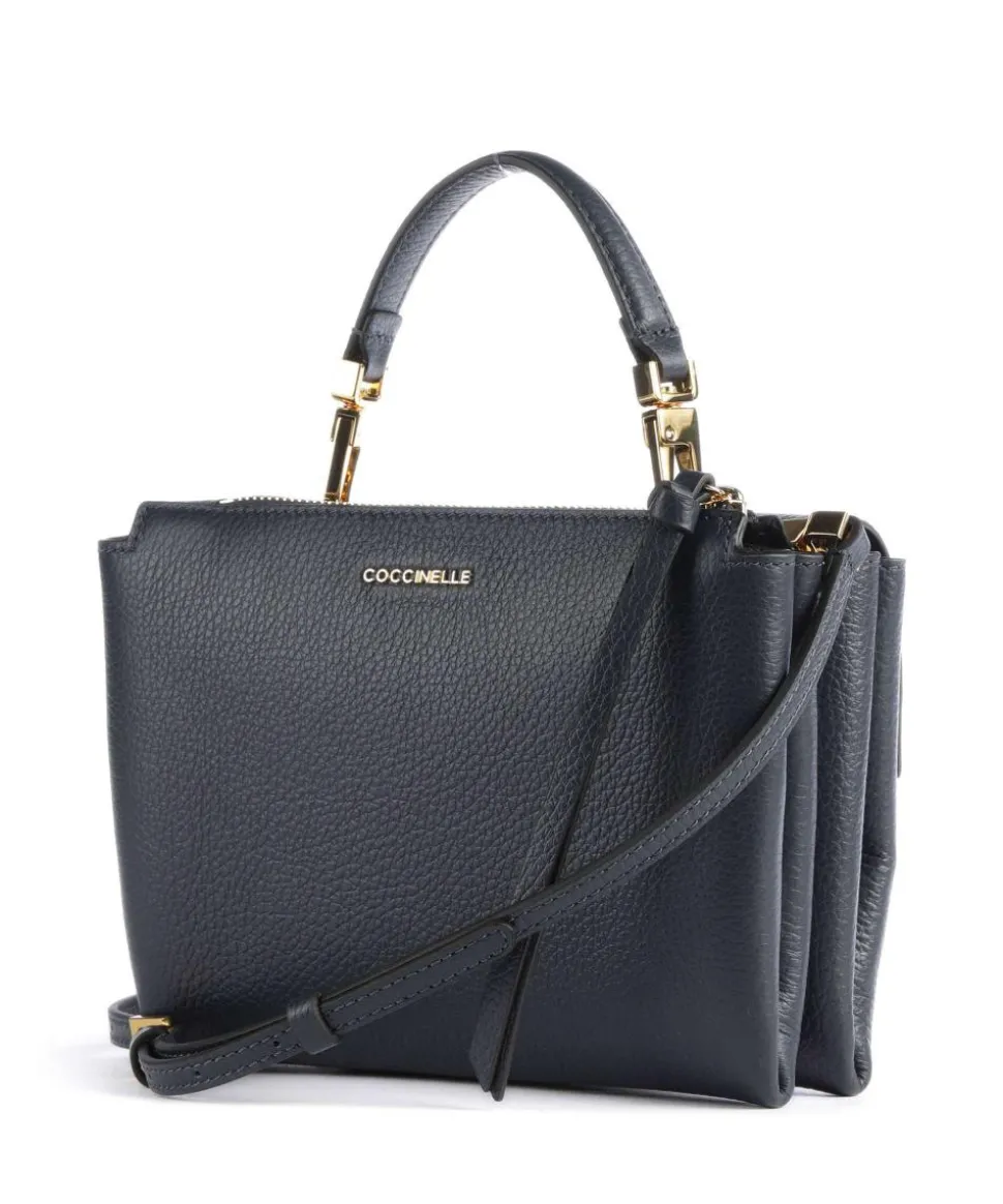 Arlettis Umhängetasche genarbtes Leder navy