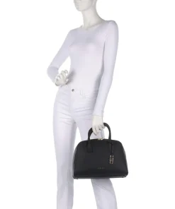 Ashton Medium Handtasche genarbtes Rindsleder schwarz