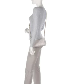 Aura Monogram Schultertasche Leder natur