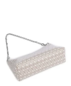 Aura Monogram Schultertasche Leder natur