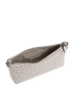 Aura Monogram Schultertasche Leder natur