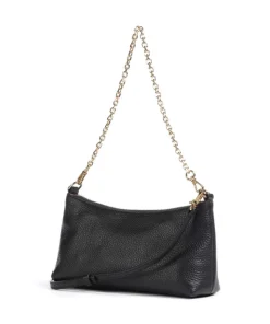 Aura Schultertasche genarbtes Leder schwarz