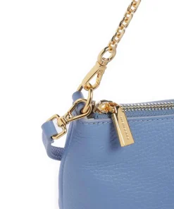 Aura Schultertasche genarbtes Leder blau