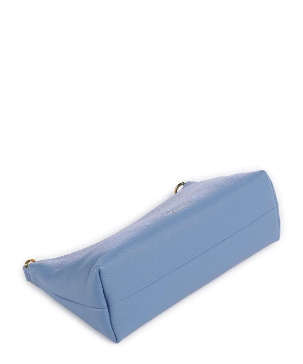 Aura Schultertasche genarbtes Leder blau