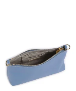 Aura Schultertasche genarbtes Leder blau