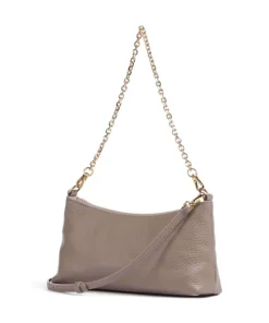 Aura Schultertasche genarbtes Leder taupe