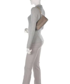 Aura Schultertasche genarbtes Leder taupe