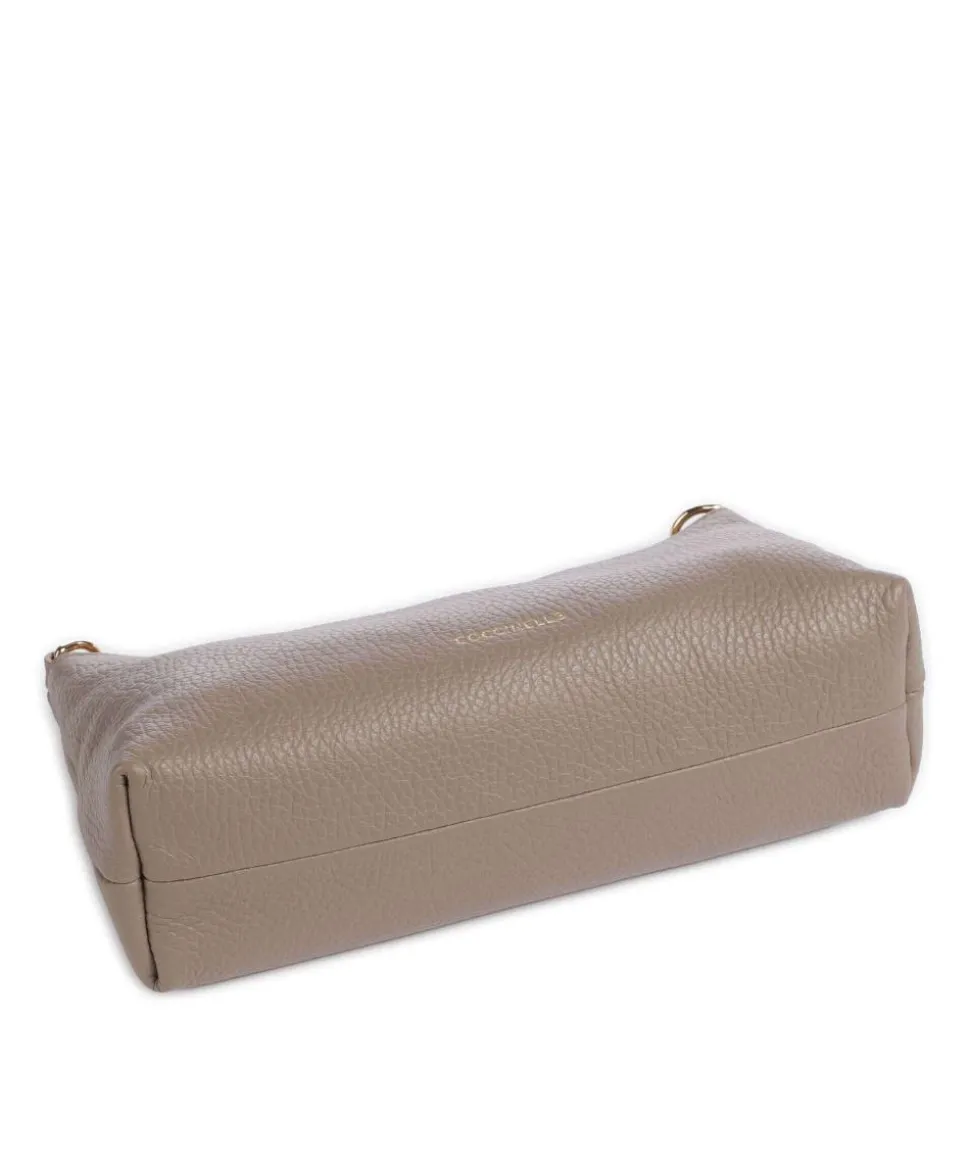 Aura Schultertasche genarbtes Leder taupe