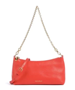 Aura Schultertasche genarbtes Leder rot