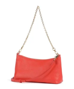 Aura Schultertasche genarbtes Leder rot